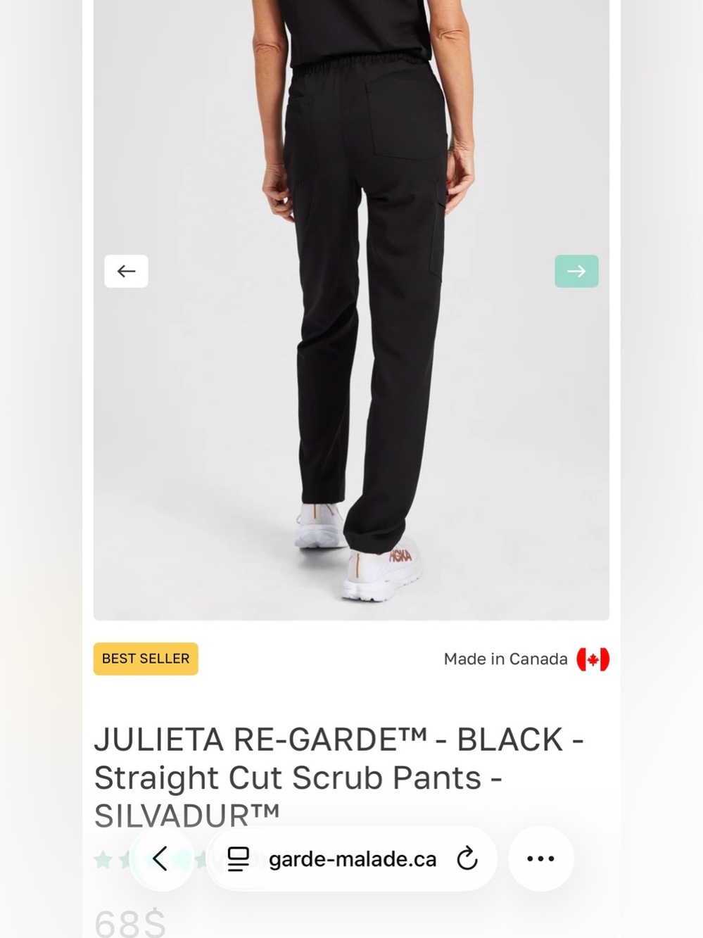 Grade-Malade__Julieta Straight Cut Scrub Pants in Black with Mint Drawstring - Picture 2 of 4